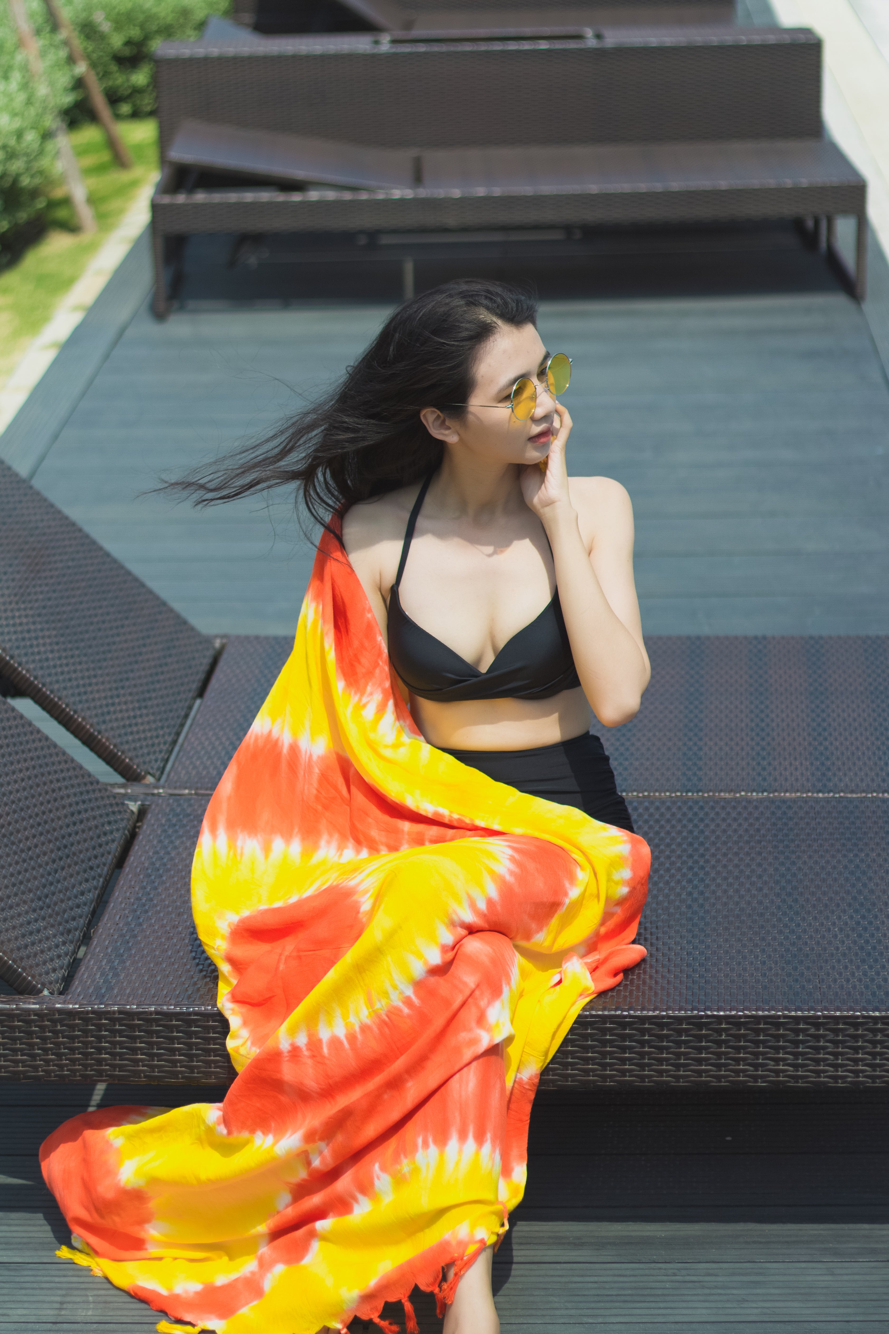 Golden Hour Sarong – Versatile Beach Cover-Up & Wrap | Yellow & Orange