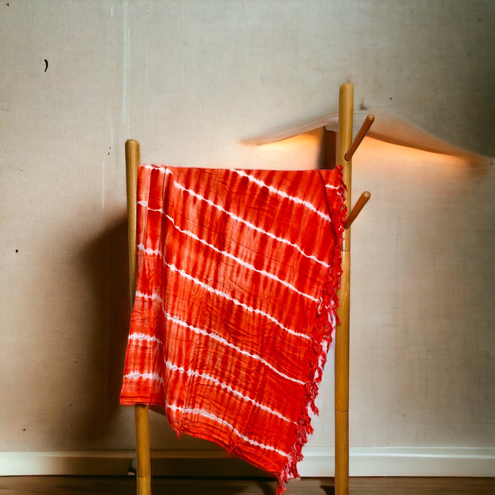 Sunset Breeze Sarong – Versatile Beach Cover-Up & Wrap | Red & Orange